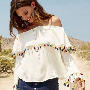 Altar'd State Natural Tassel Top NWT